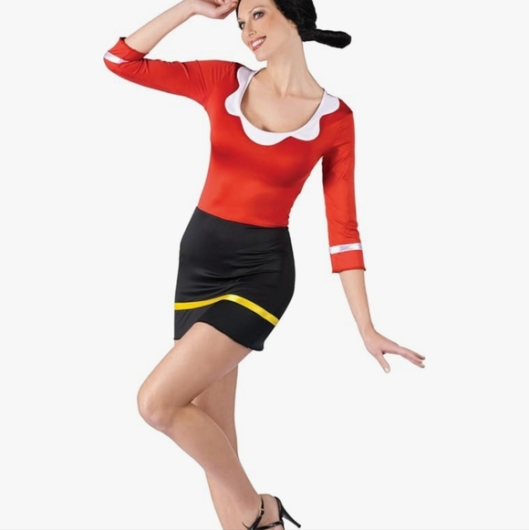 Fun World Dresses & Skirts - WOMEN'S Sexy Popeye Olive Oyl Costume Mini Skirt W/ Wig Size M/L New!